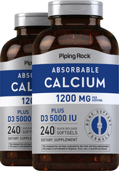 Absorbable Calcium 1200 mg Plus D 5,000 IU, 240 Softgels x 2 Bottles