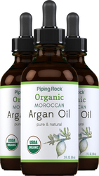 Pure Argan Moroccan Oil Liquid Gold 3 Dropper Bottles x 2 fl oz (59 mL)
