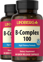 B-Complex, 100 mg, 90 Vegetarian Capsules, 2  Bottles