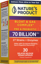 Bloat and Gas Probiotic, 70 Billion CFU, 30 Delayed Release Vegan Caps