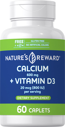 Calcium 600 mg with Vitamin D3 800 IU, 60 Caplets