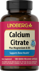 Calcium Citrate plus Magnesium & D3, 180 Capsules