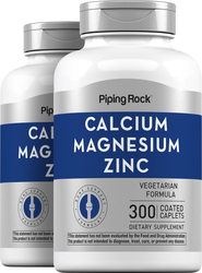 Calcium Magnesium Zinc, 300 Coated Caplets x 2 Bottles