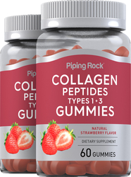 Collagen Type 1 & 3 (Strawberry), 60 Gummies, 2  Bottles