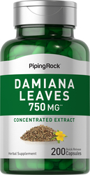 Damiana Leaves, 750 mg, 200 Quick Release Capsules