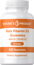 Kids Vitamin D3 400 IU (Orange), 60 Gummies
