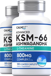 KSM-66 Ashwagandha, 800 mg (per serving), 200 Coated Caplets, 2  Bottles