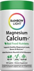 Magnesium Calcium + Real Food Nutrients, 180 Vegan Caplets