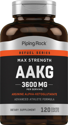 Max Strength AAKG Arginine Alpha-Ketoglutarate (Nitric Oxide Enhancer), 3600 mg (per serving), 120 Coated