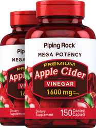 Mega Potency Apple Cider Vinegar, 1600 mg (per serving), 150 Coated Caplets