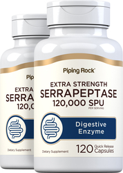 Serrapeptase Supplement 120,000 SU 120 Capsules 2 Bottles