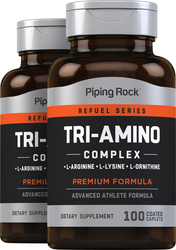 Tri Amino L-Arginine L-Ornithine L-Lysine 2 Bottles x 100 Coated Caplets